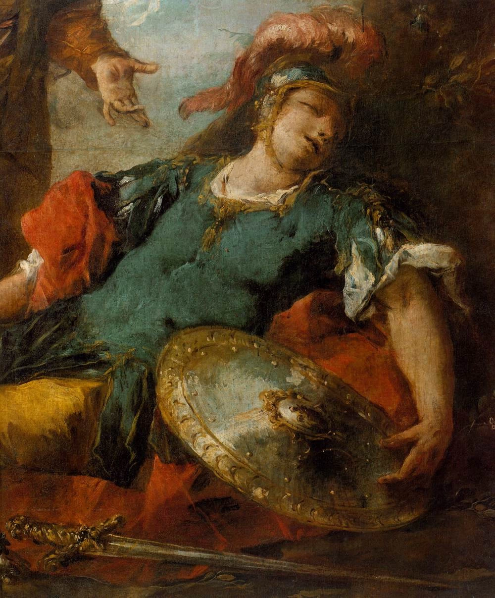 Erminia e Vafrino ritrovano Tancredi ferito - Gallerie dell'Accademia, Venezia, dettaglio